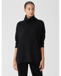 Eileen Fisher - Cotton And Recycled Cashmere Turtleneck Top - Lyst