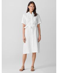Eileen Fisher - Organic Linen Classic Collar Shirtdress - Lyst