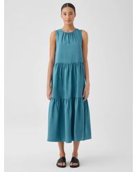 Eileen Fisher - Washed Silk Tiered Dress - Lyst