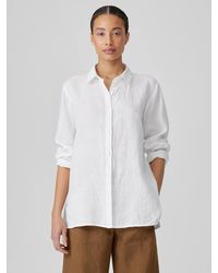 Eileen Fisher - Organic Handkerchief Linen Classic Collar Shirt - Lyst