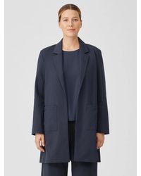 Eileen Fisher - Cotton Blend Ponte Long Blazer - Lyst