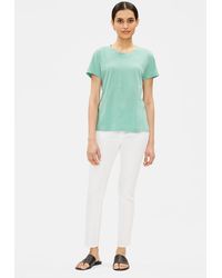 Eileen Fisher - Organic Cotton Slub Short-sleeve Tee - Lyst