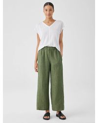 Eileen Fisher - Washed Organic Linen Délavé Wide Trouser Pant - Lyst