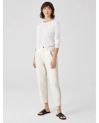Eileen Fisher Undyed Organic Cotton Stretch Ankle Jean - Multicolor