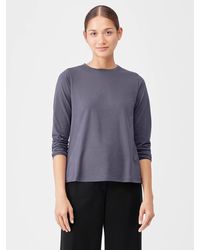 Eileen Fisher - Organic Pima Cotton Jersey Long-sleeve Tee - Lyst