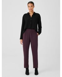 Eileen Fisher - Silk Georgette Crepe Tapered Pant - Lyst
