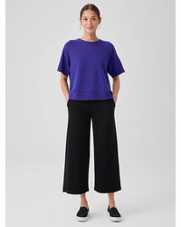 Eileen Fisher - Organic Cotton Slubby Rib Knit Wide-leg Pant - Lyst