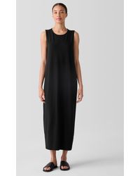 Eileen Fisher - Stretch Jersey Knit Round Neck Dress - Lyst