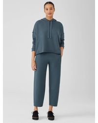 Eileen Fisher Cozy Brushed Terry Lantern Pant - Blue