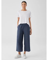 Eileen Fisher - Washed Organic Linen Délavé Wide-leg Pant - Lyst
