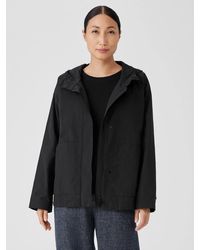 Eileen Fisher - Light Cotton Nylon Hooded Jacket - Lyst