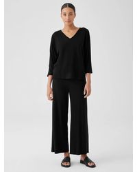 Eileen Fisher - Stretch Jersey Knit Wide-leg Pant - Lyst