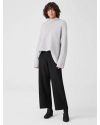 Eileen Fisher - Boiled Wool Jersey Straight Pant - Lyst