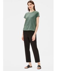 Eileen Fisher - Organic Cotton Slub Short-sleeve Tee - Lyst