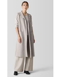 Eileen Fisher - Lightweight Boiled Wool Shawl Collar Vest In Regenerative Wool - Lyst