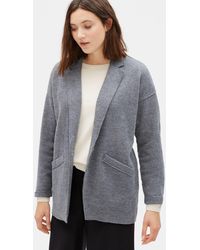 Eileen Fisher Boiled Wool Slouchy Jacket In Responsible Wool - Gray