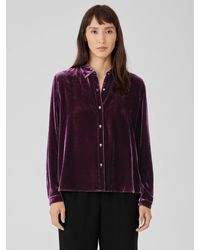Eileen Fisher - Velvet Classic Collar Shirt - Lyst