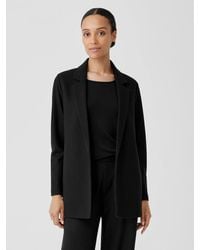 Eileen Fisher - Boiled Wool Jersey Long Blazer - Lyst