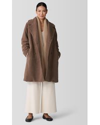 Eileen Fisher - Cozy Recycled Wool Boucle Notch Collar Coat - Lyst