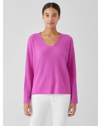 Eileen Fisher - Italian Cashmere V-neck Top - Lyst