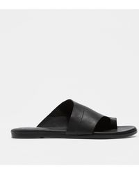 edge washed leather slide