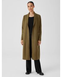 Eileen Fisher - Boiled Wool Jersey High Collar Jacket - Lyst
