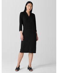 Eileen Fisher - Stretch Jersey Knit Oval Dress - Lyst