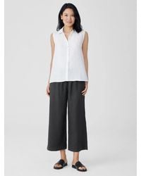 Eileen Fisher - Garment-dyed Organic Linen Wide-leg Pant - Lyst