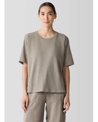 Eileen Fisher - Cozy Organic Cotton Slub Tee - Lyst
