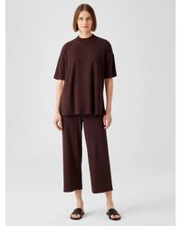 Eileen Fisher - Ribbed Organic Cotton Blend Straight Pant - Lyst