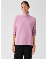 Eileen Fisher - Cashmere Silk Bliss Turtleneck Box-top - Lyst