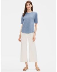 Eileen Fisher - Organic Cotton Slub Elbow-sleeve Tee - Lyst