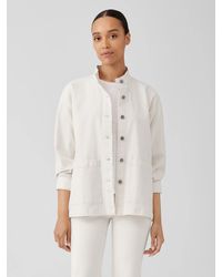 Eileen Fisher - Undyed Organic Cotton Denim Jacket - Lyst