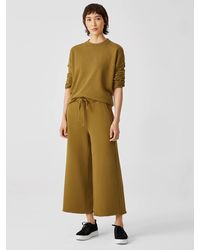 Eileen Fisher - Organic Cotton French Terry Wide-leg Pant - Lyst