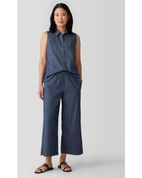 Eileen Fisher - Airy Organic Cotton Twill Wide-leg Pant - Lyst