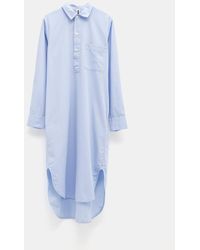Tekla Poplin Night Shirt - Blue