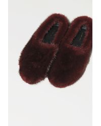celine fur slippers