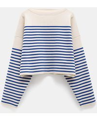 Celine Boat Neck Striped Sweater - Blue