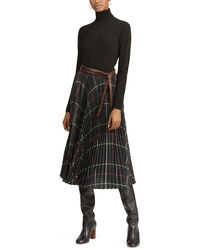 Polo Ralph Lauren Wo Accordion Pleat Skirt - Black
