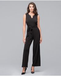 Calvin Klein Mono De Mujer Con Cinturón Sin Mangas - Negro