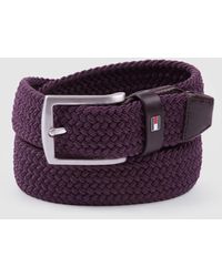 Tommy Hilfiger Cinturón Elástico De Hombre Trenzado Burdeos - Morado