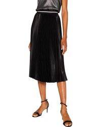 Esprit Satin-effect Accordion Pleat Skirt - Black