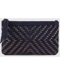 El Corte Inglés Monedero De Mujer En Piel Azul Marino Trenzada