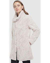 Calvin Klein Abrigo De Mujer En Color Rosa Con Pelo Sintético