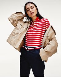 Tommy Hilfiger Short Sleeve Slim Polo Stripe Mujer