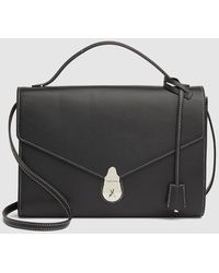 Calvin Klein Bandolera De Mujer Locked De Piel En Negro Con Varias Asas