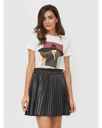 Vero Moda Waxed Accordion Pleat Skirt - Black