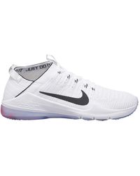 nike training air zoom fearless trainers in white and lime