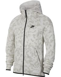 Jaqueta Nike Sportswear Tech Fleece White Grey Black