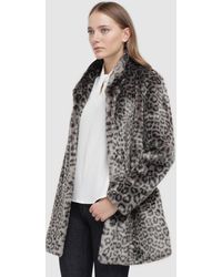 Calvin Klein Abrigo De Mujer Con Pelo Y Print Animal - Multicolor